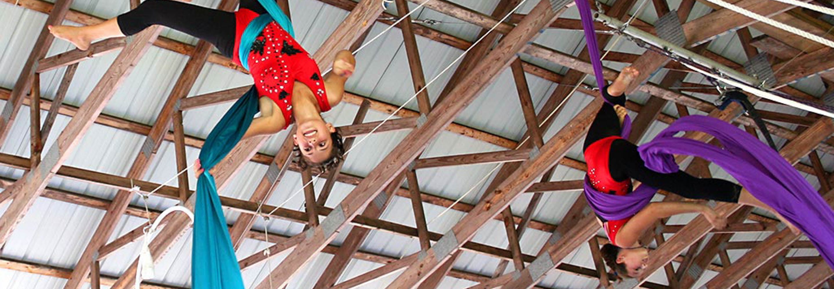 girls doing aerial acrobatics