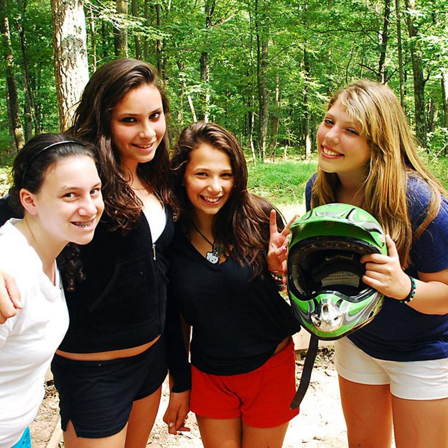 girl campers smiling