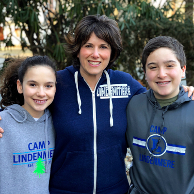 Assistant Director Stacey and twins at camp
