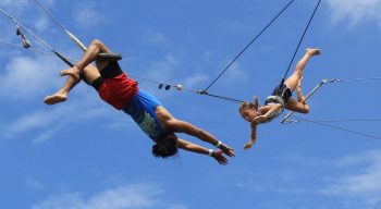 Kids choosing to learn Flying Trapeze at Camp Lindenmere Summer Camp